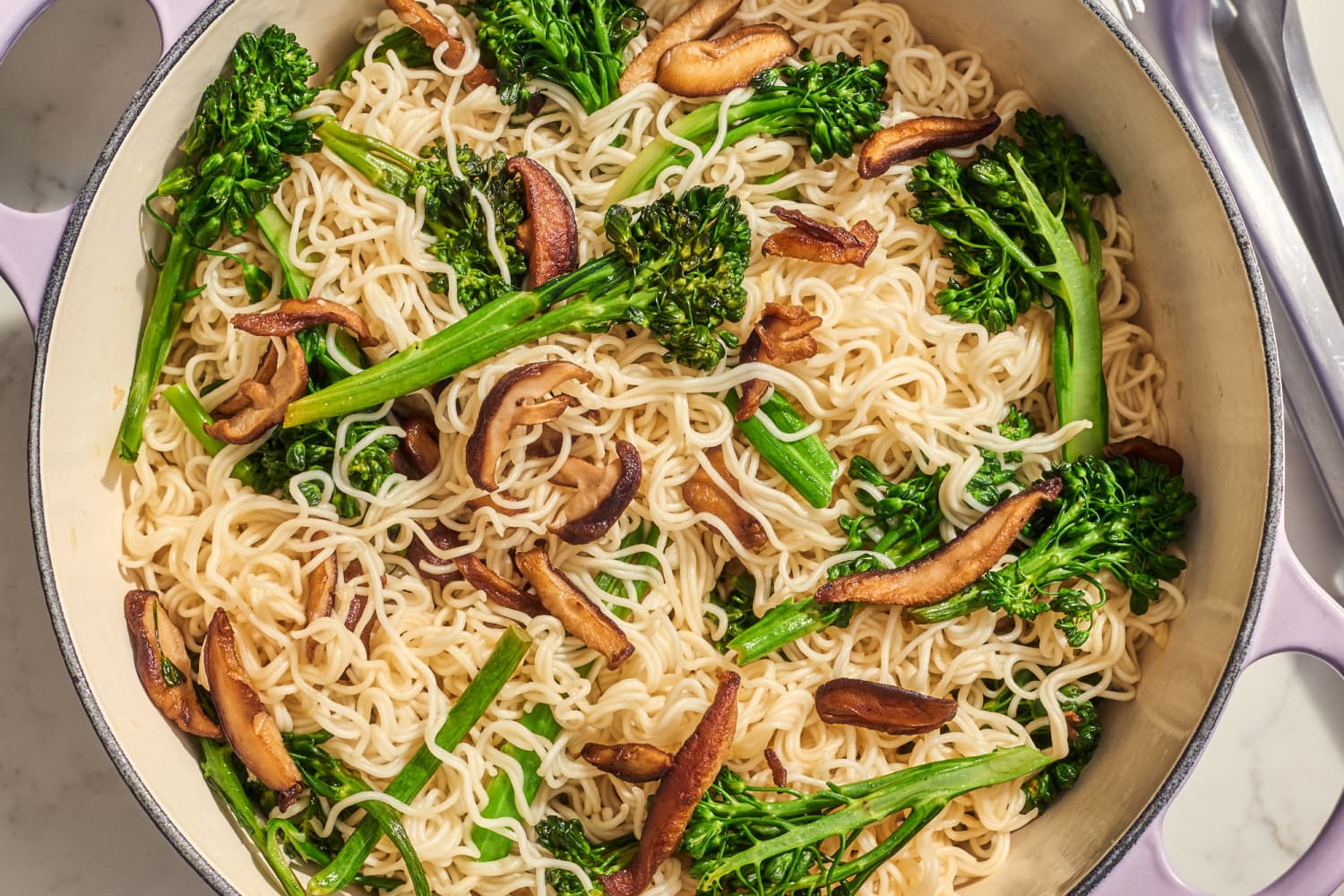 Umami Garlic Noodles with Shiitake Mushrooms and Broccolini Recipe